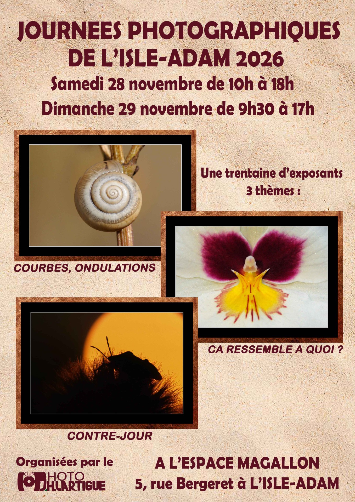 Journées photographiques de l'Isle Adam 2026; 28 et 29 novembre 2026